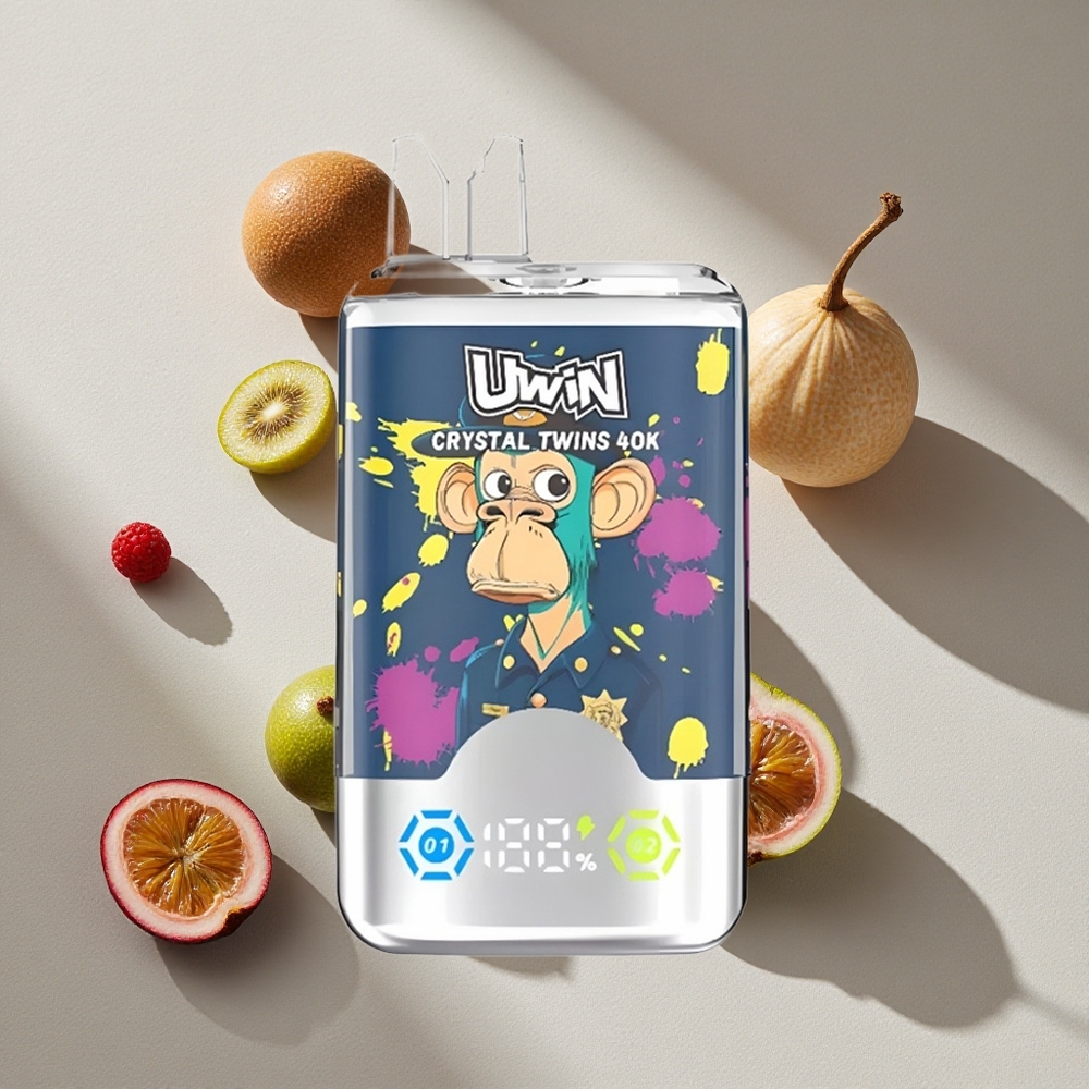 UWIN Crystal Twins 40000 Puffs Kiwi Passion Fruit Guava Blueberry Raspberry 32ml 850mAh Australia wholesale