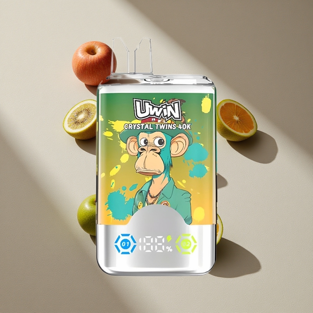 UWIN Crystal Twins 40000 Puffs Kiwi Passion Fruit Guava Two Apple 32ml 850mAh Australia wholesale