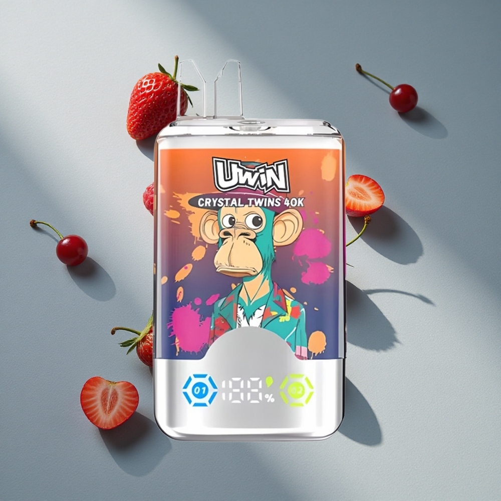 UWIN Crystal Twins 40000 Puffs Strawberry Raspberry Cherry Mr Blue Mesh Coil 0.6 Ohm Australia wholesale
