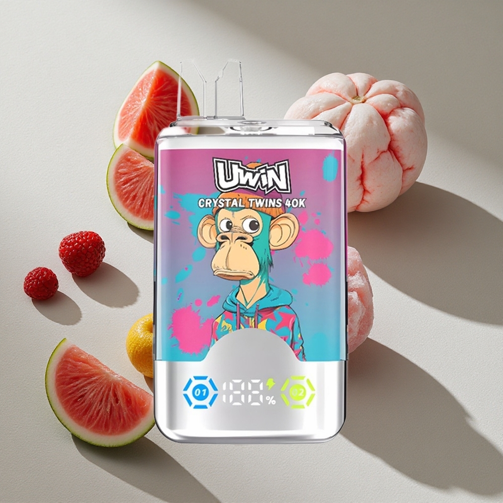 UWIN Crystal Twins 40000 Puffs Watermelon Ice Mixed Berries Dual Mesh Coil 0.6 Ohm Australia wholesale