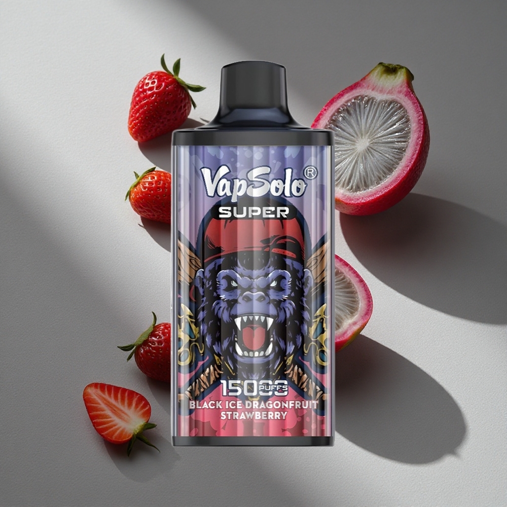 Vapsolo Super 15000 Puffs Black Ice Dragonfruit Strawberry 40ml 850mAh Australia wholesale