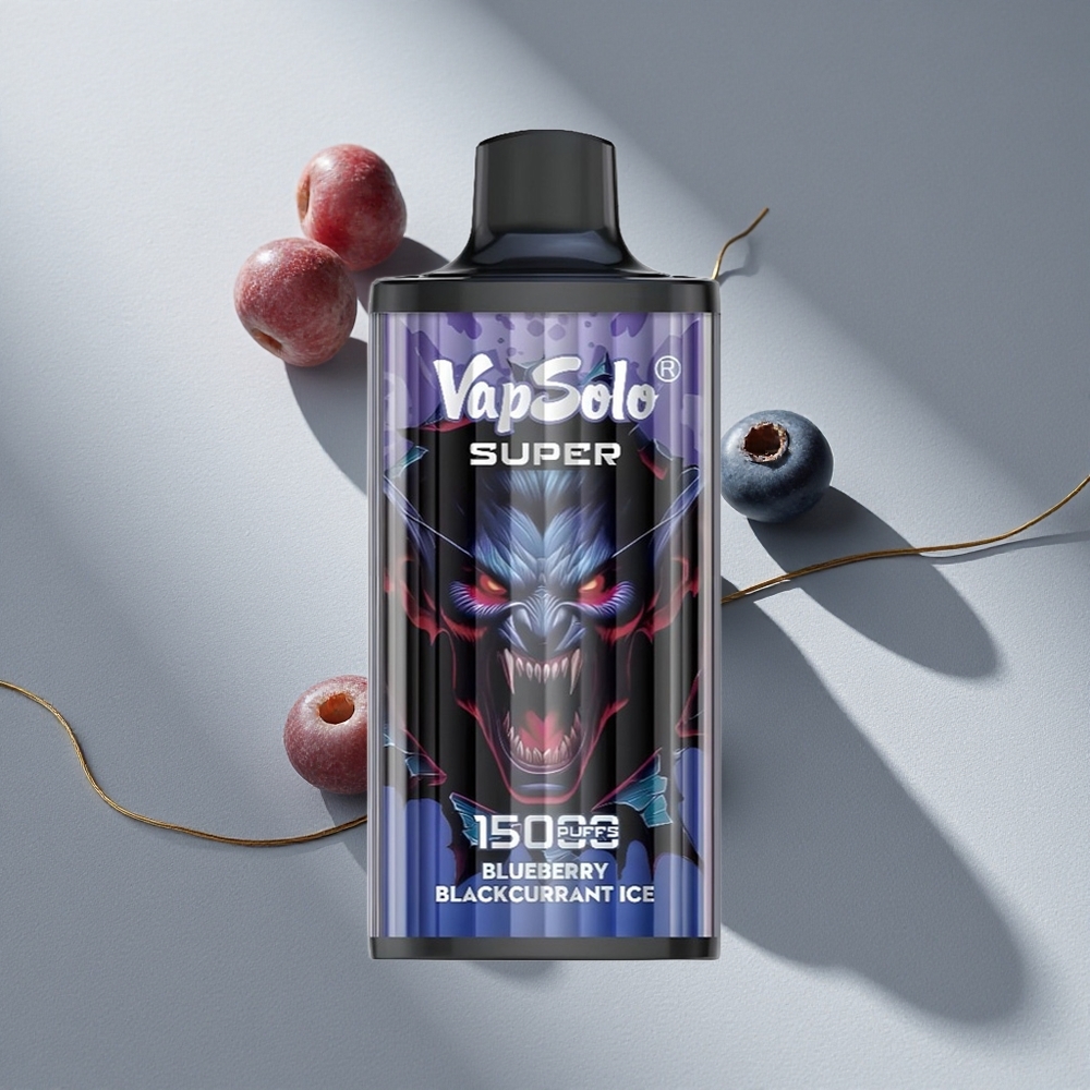 Vapsolo Super 15000 Puffs Blueberry Blackcurrant Ice Disposable Vape 40ml E-Liquid Australia Wholesale