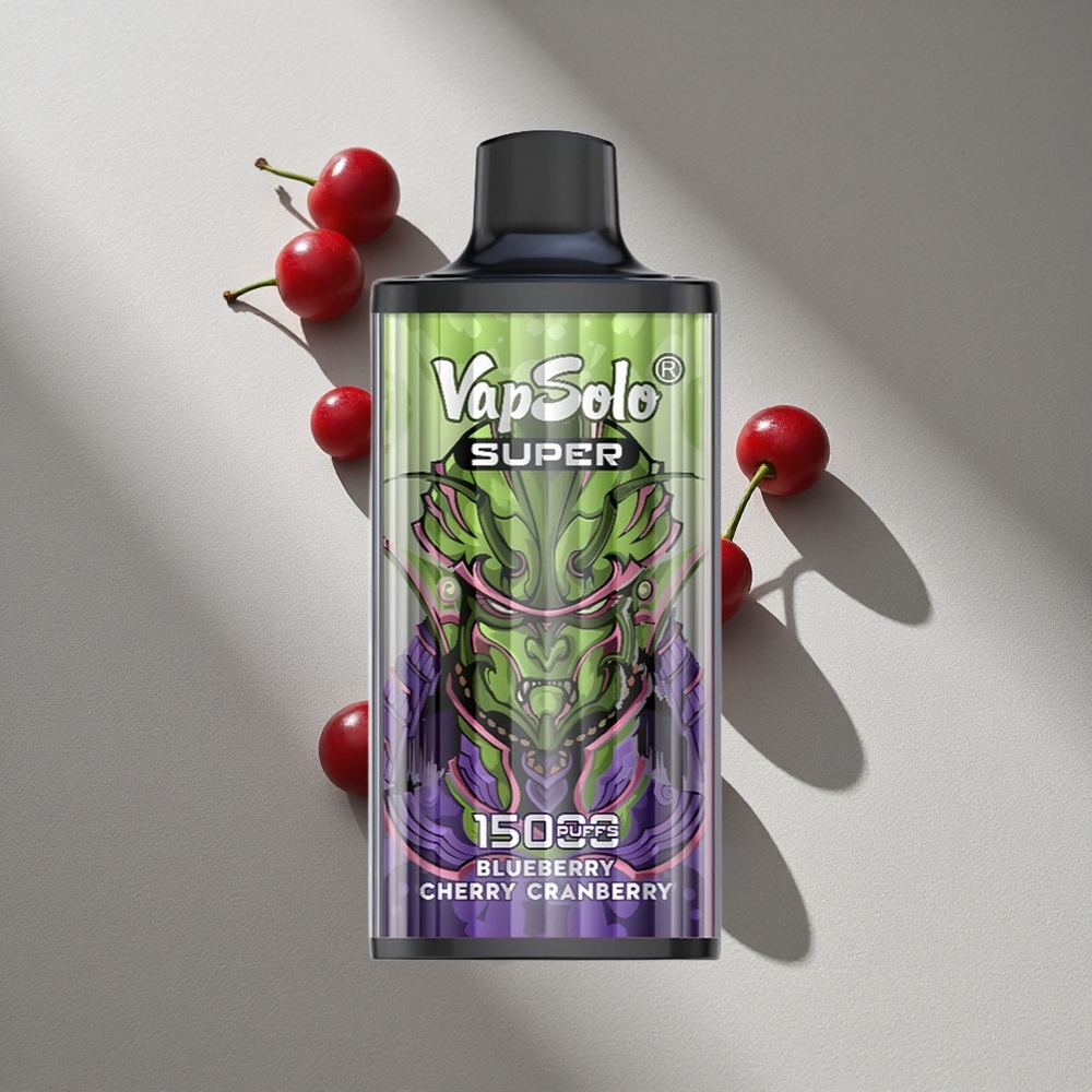 Vapsolo Super 15000 Puffs Blueberry Cherry Cranberry Disposable Vape 40ml E-Liquid 850mah Mesh Coil Australia Wholesale
