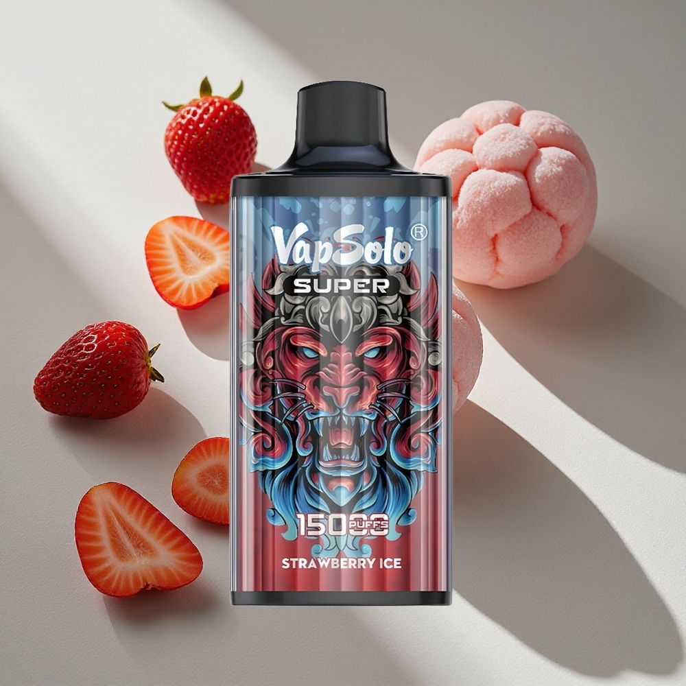 Vapsolo Super 15000 Puffs Strawberry Ice 850mAh Type-C Australia Wholesale
