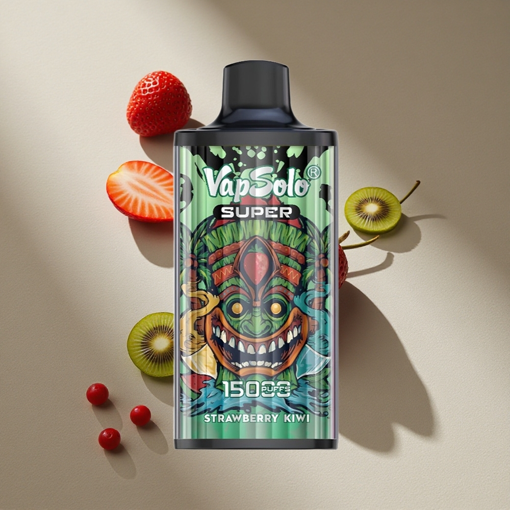 Vapsolo Super 15000 Puffs Strawberry Kiwi Disposable Vape 850mAh Mesh Coil Type-C Charging Australia Wholesale