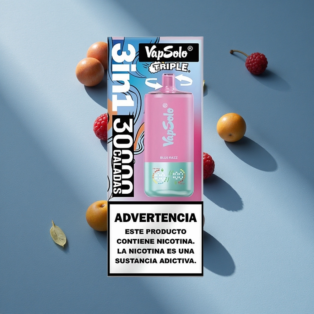 VapSolo Triple 30000 Puffs Blue Razz 40ml Type-C Australia wholesale