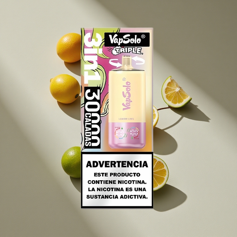 VapSolo Triple 30000 Puffs Lemon Lime 40ml Type-C Australia wholesale