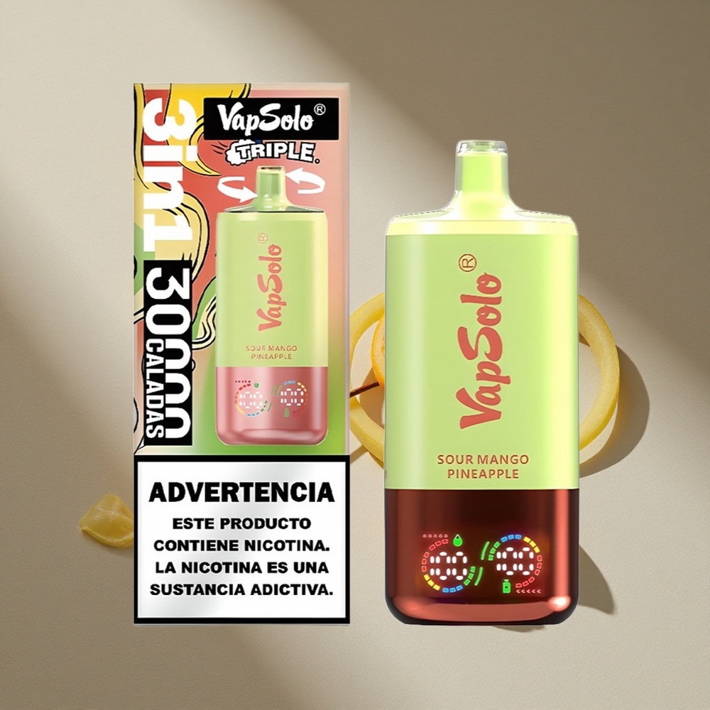VapSolo Triple 30000 Puffs Sour Mango Pineapple 40ml Type-C Australia wholesale