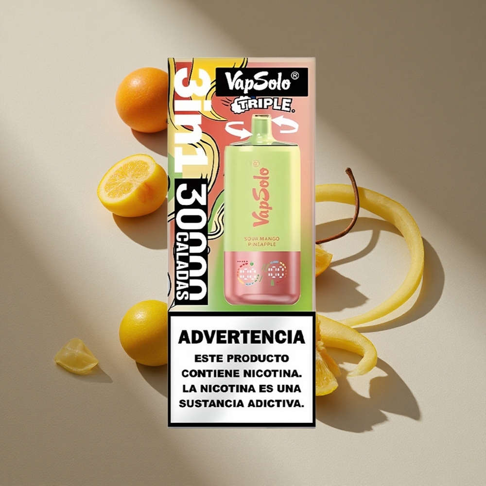 VapSolo Triple 30000 Puffs Sour Mango Pineapple 40ml Type-C Australia wholesale