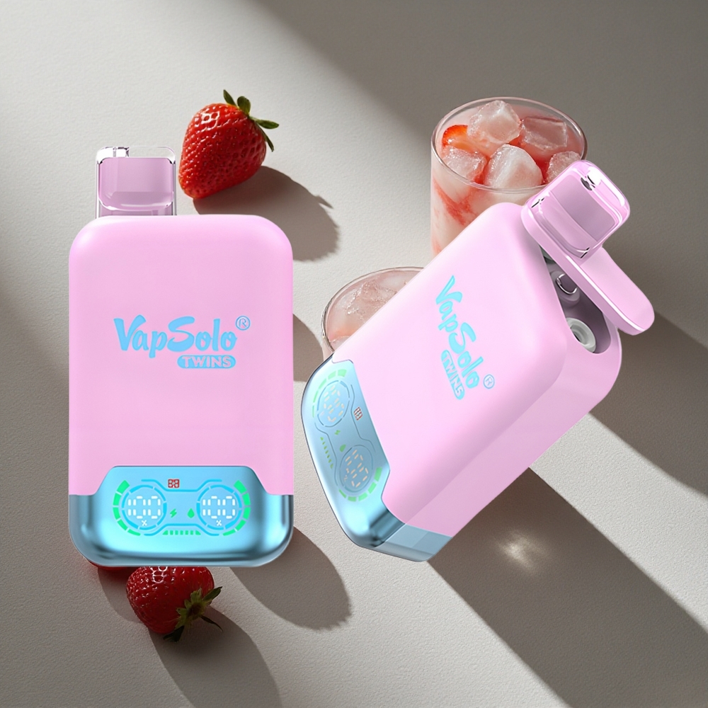 Vapsolo Twins 20000 Puffs Black Ice Dragon Fruit Strawberry & Raspberry Watermelon 40ml Type-C Australia wholesale
