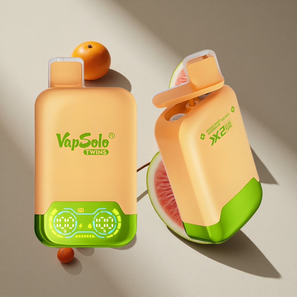 Vapsolo Twins 20000 Puffs Orange Mango Watermelon & Red Bull Type-C 40ml Australia wholesale