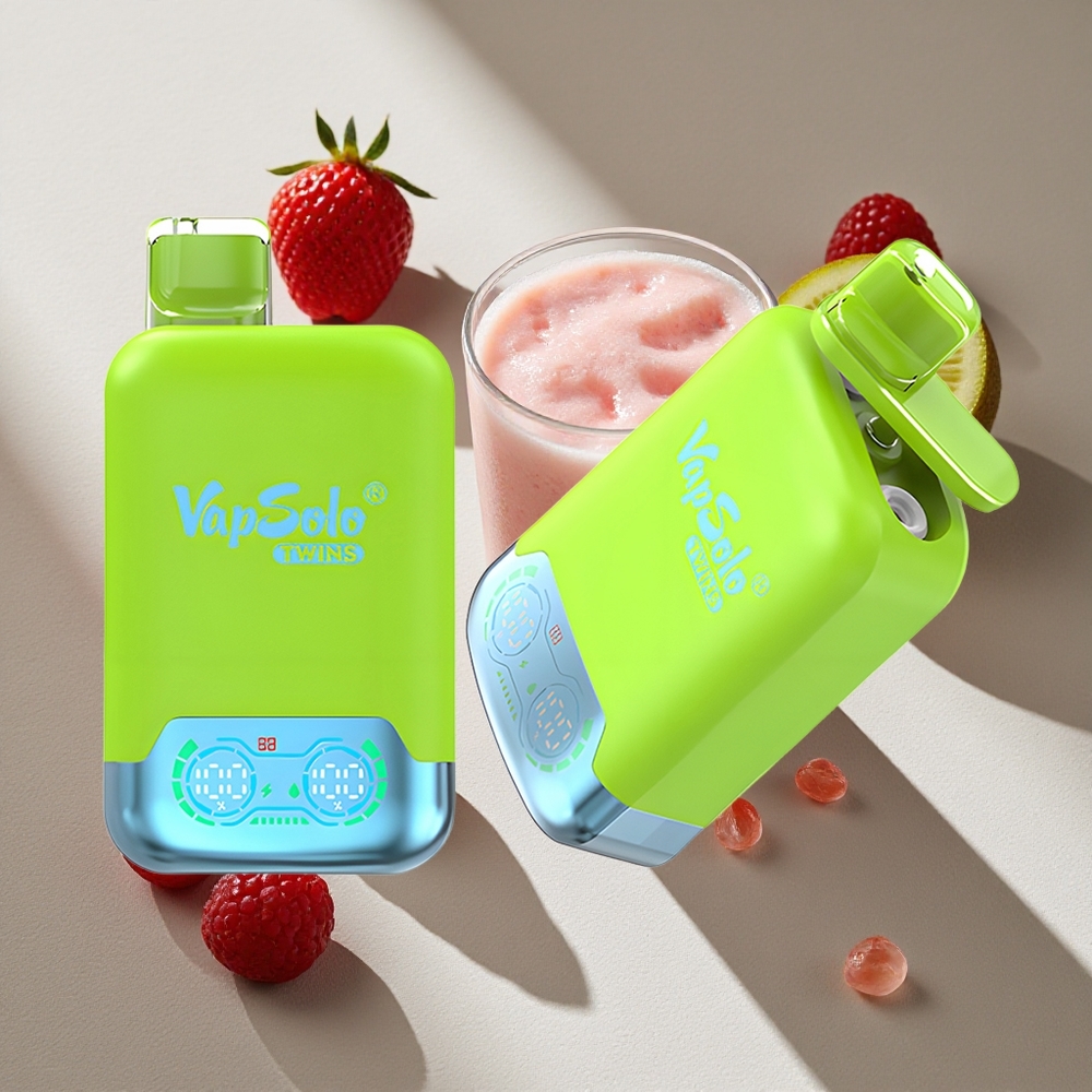 Vapsolo Twins 20000 Puffs Strawberry Kiwi & Strawberry Raspberry Cherry Ice Disposable Vape Australia wholesale