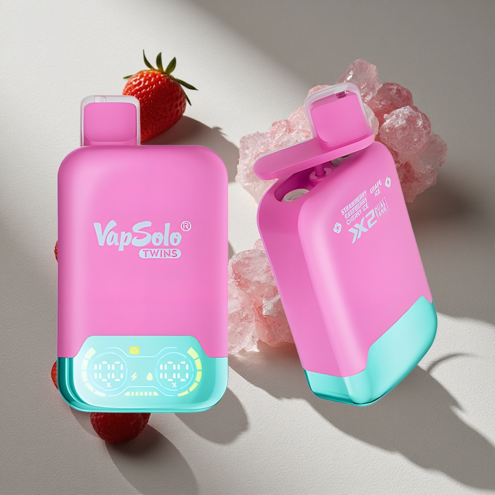 Vapsolo Twins 20000 Puffs Strawberry Raspberry Cherry Ice & Grape Ice Disposable Vape Australia Wholesale