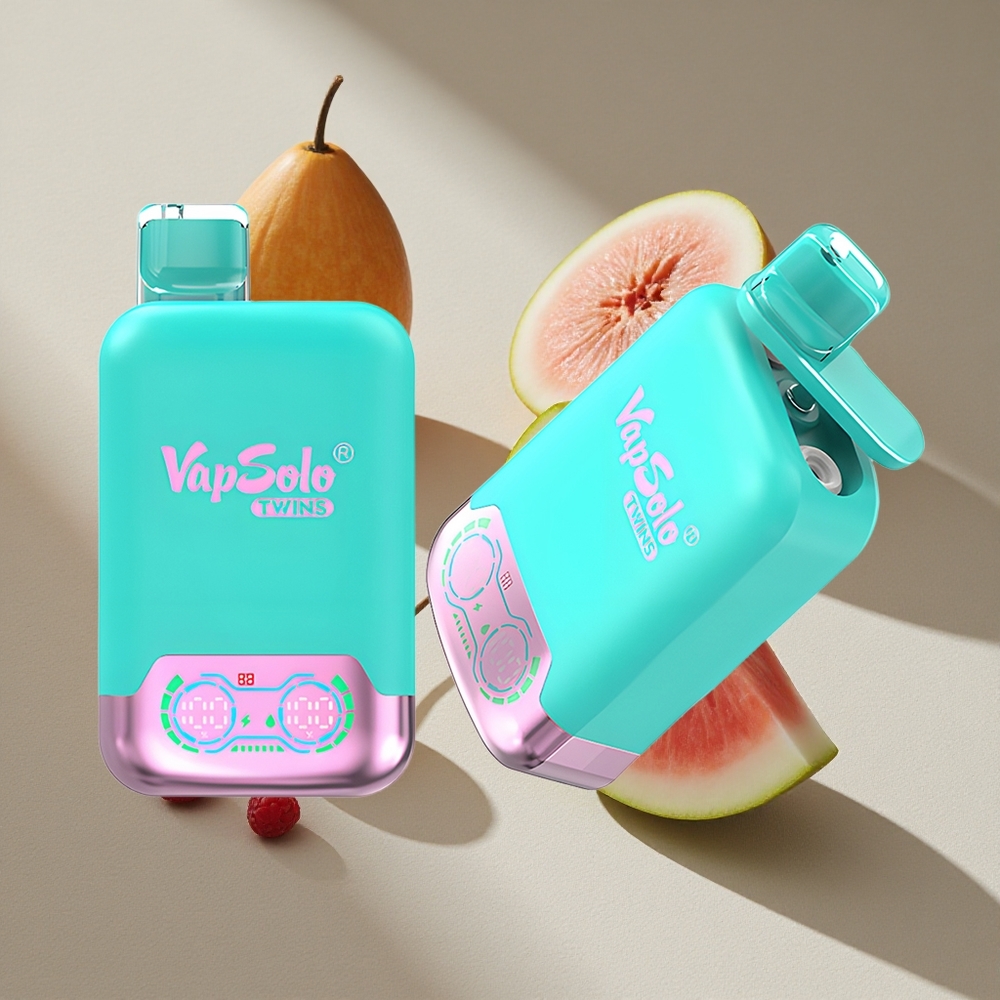 Vapsolo Twins 20000 Puffs Triple Melon & Raspberry Watermelon Disposable Vape Type-C Charging Port Australia wholesale