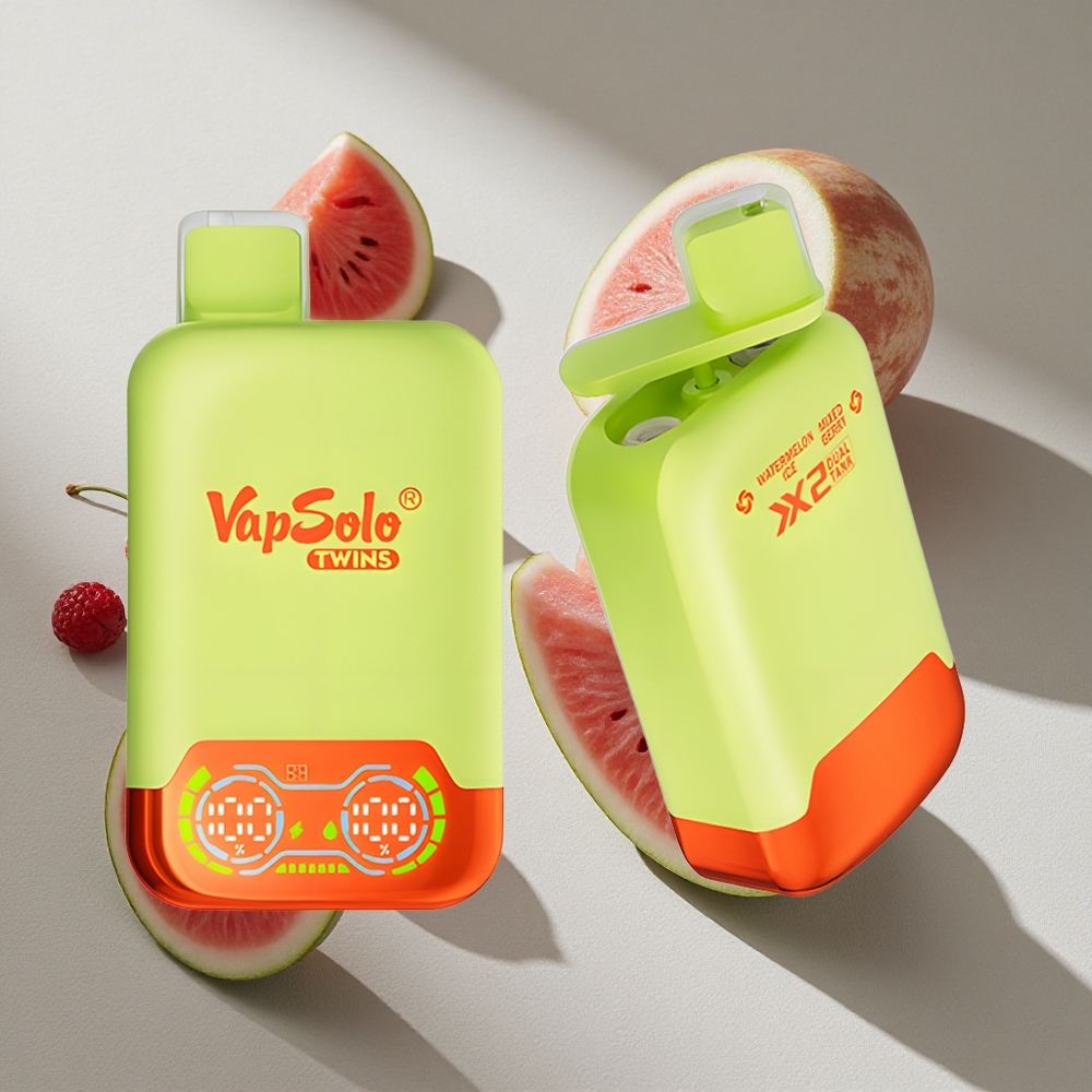 Vapsolo Twins 20000 Puffs Watermelon Ice & Mixed Berry Dual Tank Type-C Australia Wholesale