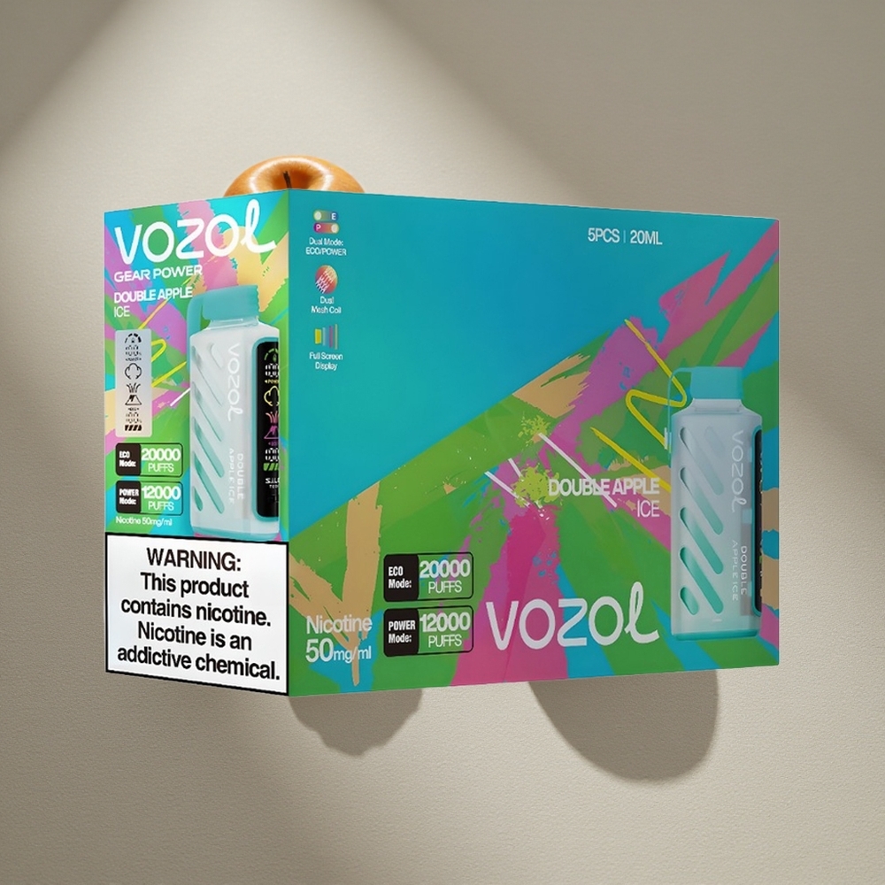VOZOL Gear Power 20000 Puffs Dual Mesh Coil Full Screen Display Double Apple Ice Australia wholesale