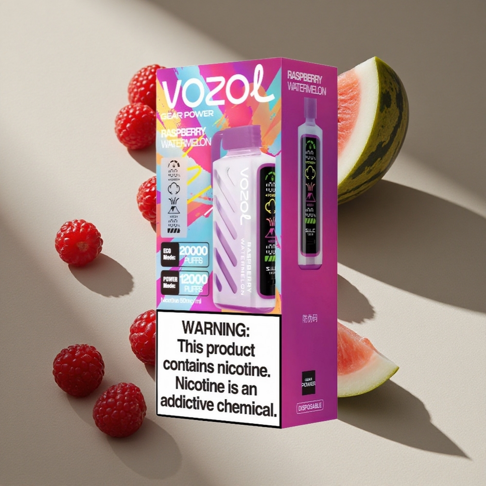 VOZOL Gear Power 20000 Puffs Dual Mesh Coil Raspberry Watermelon Australia wholesale