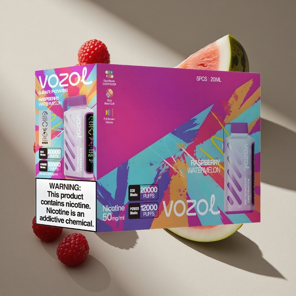 VOZOL Gear Power 20000 Puffs Dual Mesh Coil Raspberry Watermelon Australia wholesale