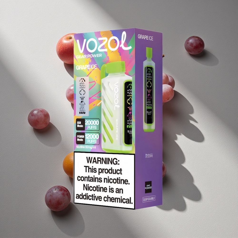 VOZOL Gear Power 20000 Puffs Grape Ice Dual Mesh Coil Full Screen Display Australia wholesale