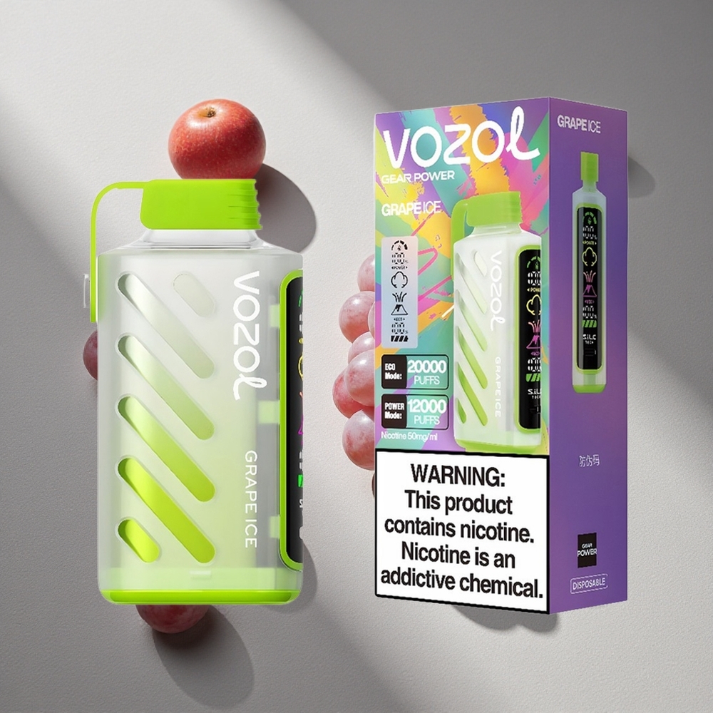VOZOL Gear Power 20000 Puffs Grape Ice Dual Mesh Coil Full Screen Display Australia wholesale