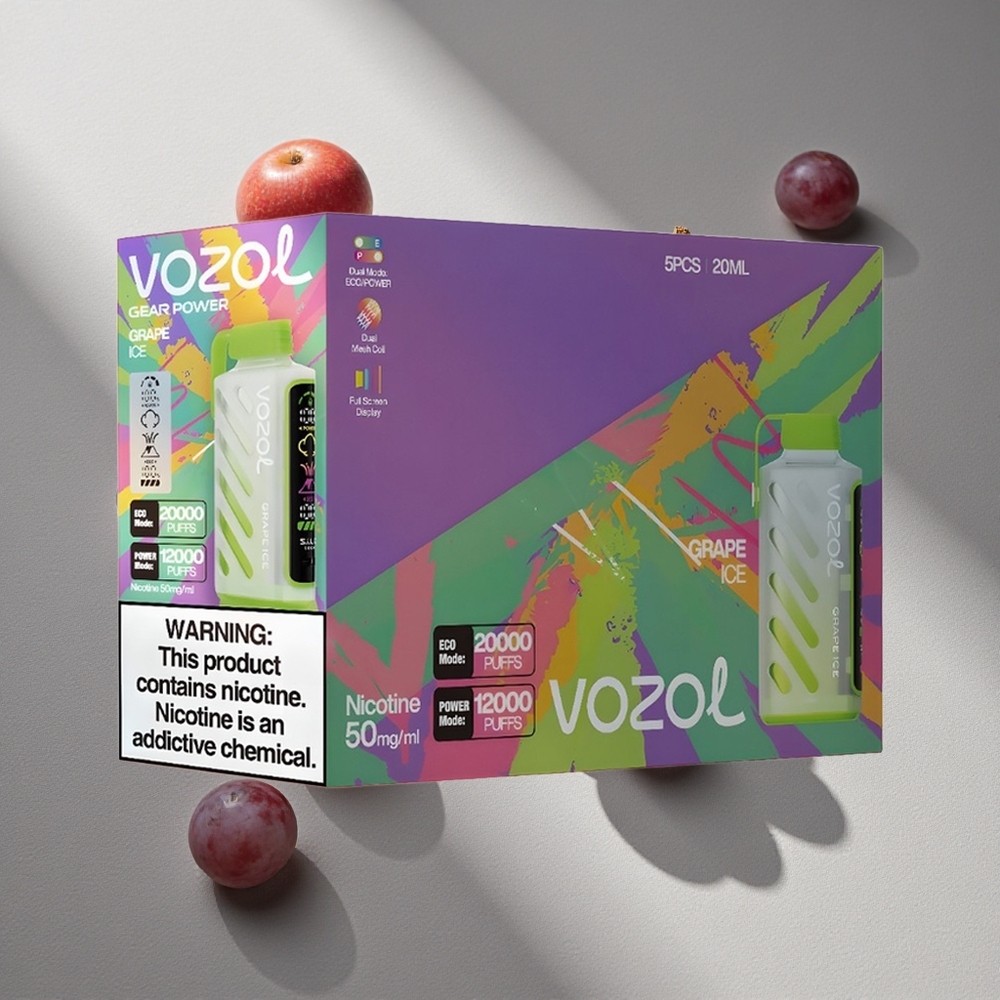 VOZOL Gear Power 20000 Puffs Grape Ice Dual Mesh Coil Full Screen Display Australia wholesale
