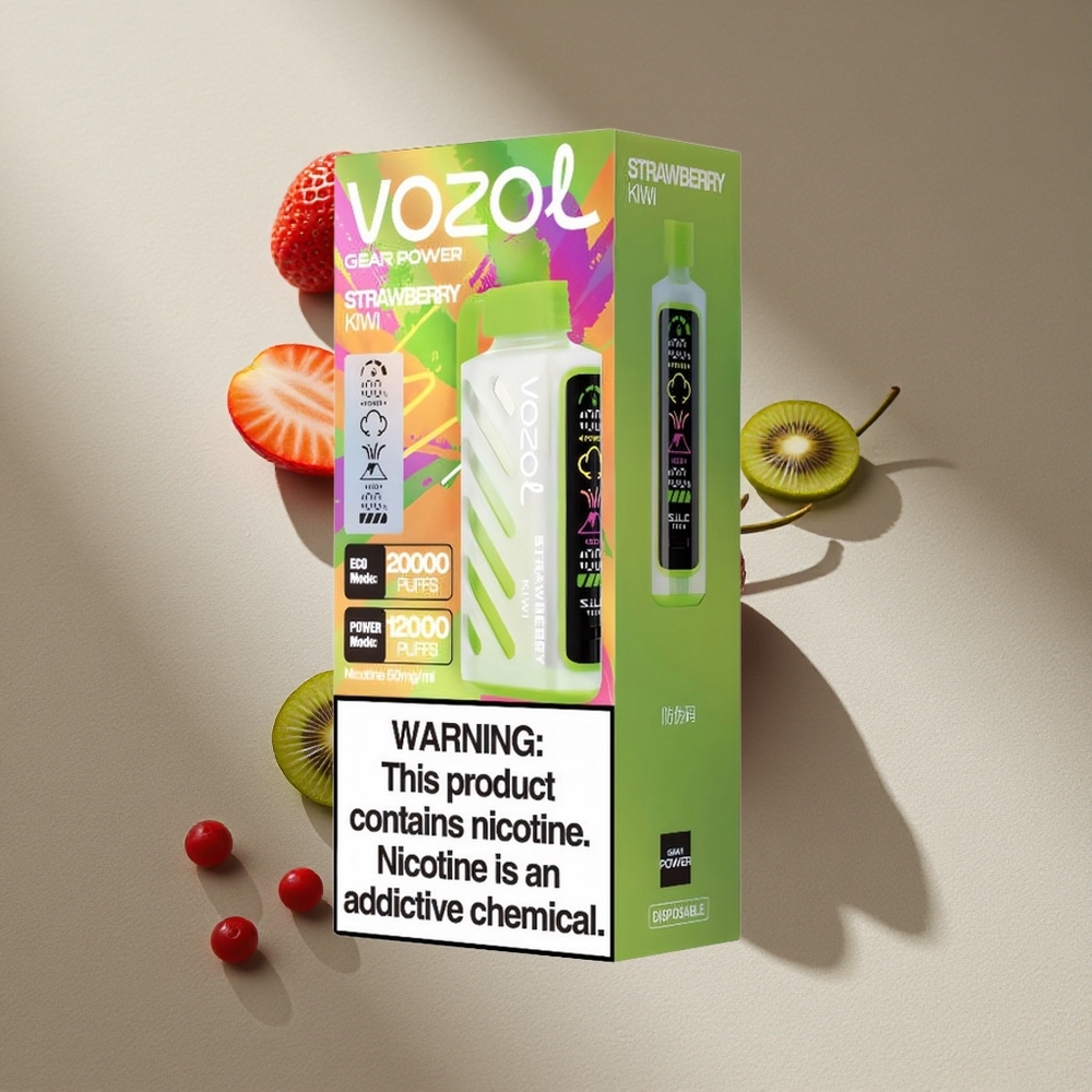 VOZOL Gear Power 20000 Puffs Strawberry Kiwi Dual Mesh Coil 20mL Australia wholesale