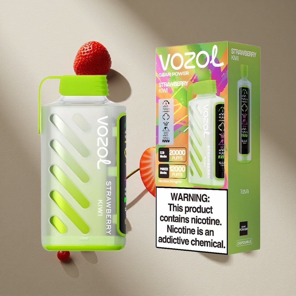 VOZOL Gear Power 20000 Puffs Strawberry Kiwi Dual Mesh Coil 20mL Australia wholesale
