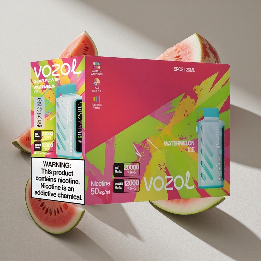 VOZOL Gear Power 20000 Puffs Watermelon Ice Dual Mesh Coil Full Screen Display Australia wholesale