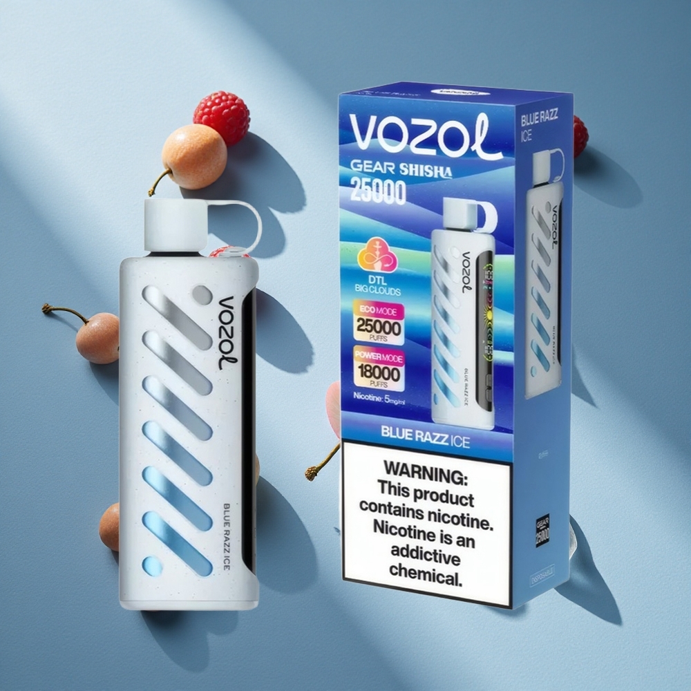 VOZOL Gear Shisha 25000 Puffs Blue Razz Ice Dual Mesh Dual Modes Australia wholesale