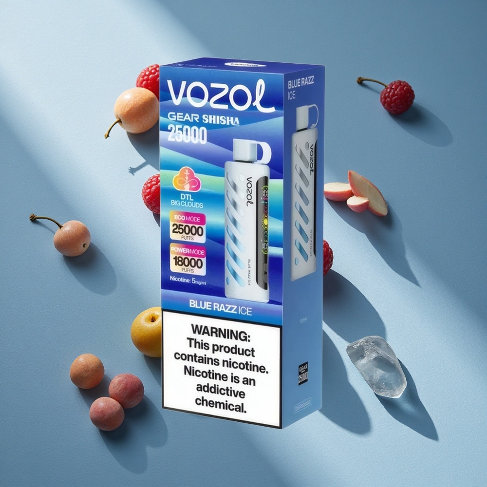 VOZOL Gear Shisha 25000 Puffs Blue Razz Ice Dual Mesh Dual Modes Australia wholesale
