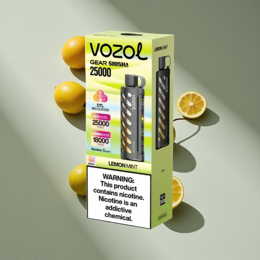 VOZOL Gear Shisha 25000 Puffs Lemon Mint Dual Mesh Dual Modes Australia wholesale