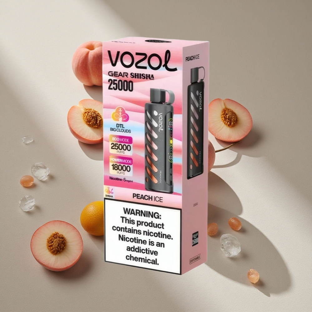VOZOL Gear Shisha 25000 Puffs Peach Ice Dual Mesh Dual Modes Australia wholesale
