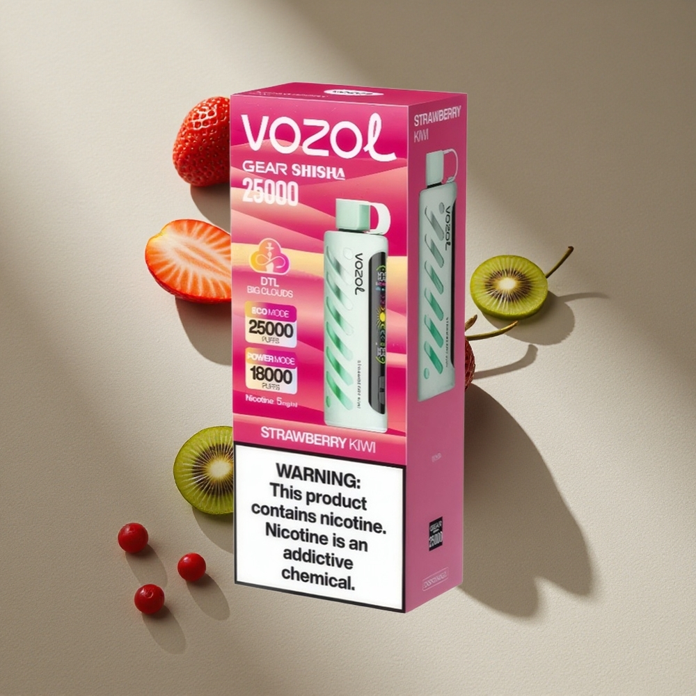 VOZOL Gear Shisha 25000 Puffs Strawberry Kiwi Dual Mesh Dual Modes Australia wholesale
