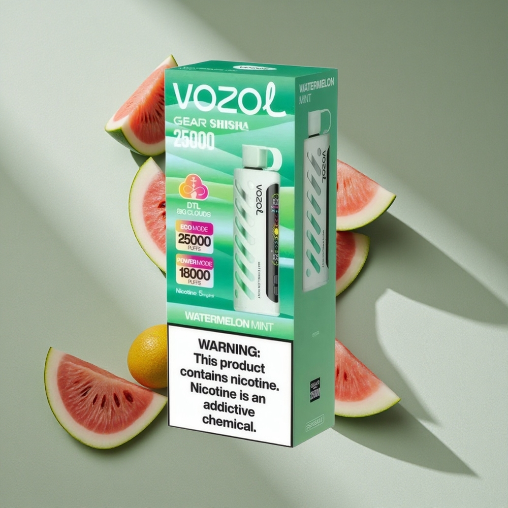 VOZOL Gear Shisha 25000 Puffs Watermelon Mint Dual Mesh Dual Modes S.i.L.C Tech Australia wholesale