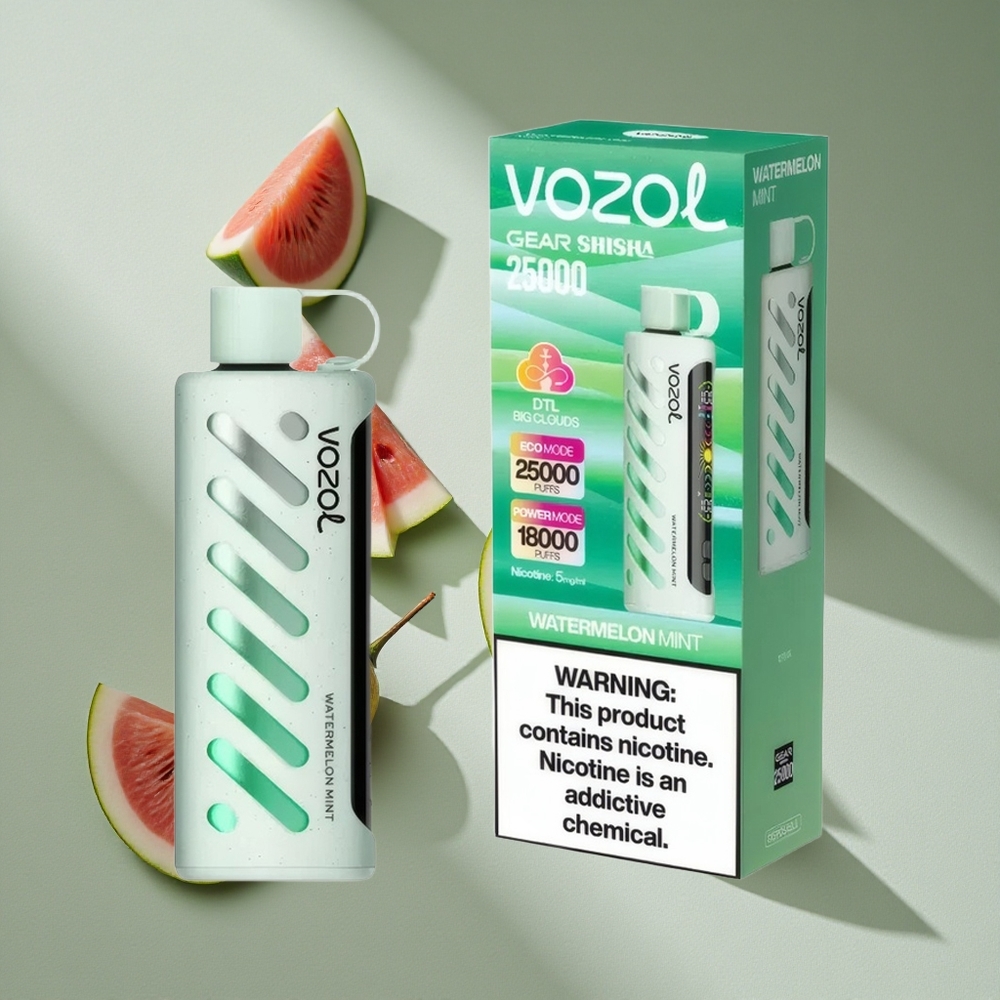 VOZOL Gear Shisha 25000 Puffs Watermelon Mint Dual Mesh Dual Modes S.i.L.C Tech Australia wholesale